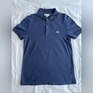 Lacoste Men's Navy Colorblock Polo Shirt Small